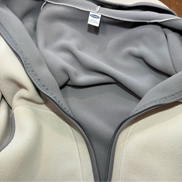 Old Navy Full Zip Hooded Fleece Jacket Mens Size Large Gray Thick Pockets - Picture 5 of 10
